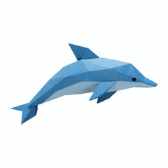 Fototapeta premium Geometric Dolphin in Motion: An artful geometric depiction of a playful dolphin, its sleek form in mid-leap, captures the essence of aquatic grace and freedom.