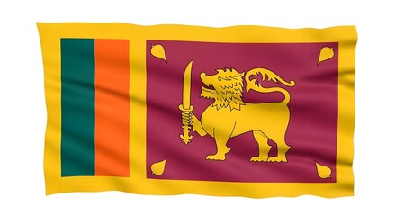 Flag of Sri Lanka isolated on white