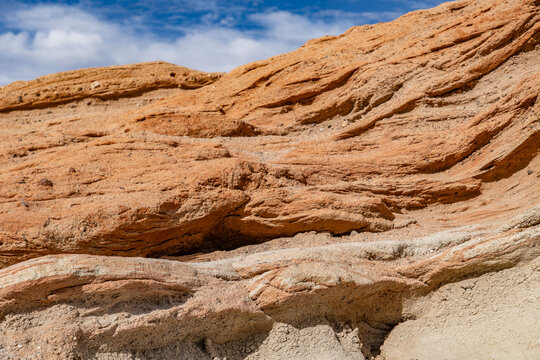 The Dove Spring Formation (formerly the Ricardo Formation), continental and lacustrine sediments containing lava flows and tuff. Red Rock Canyon State Park, Kern County, California. Mojave Desert.