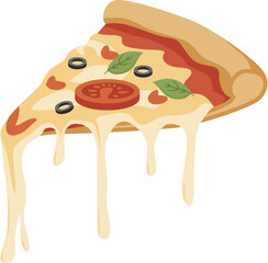 Slice of Pizza with Dripping Cheese