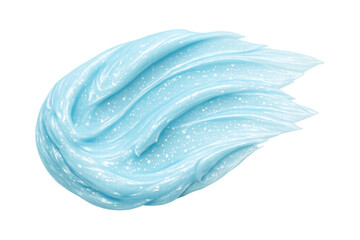 Fototapeta premium Blue skincare gel smudge with exfoliating particles, cosmetic product texture swatch or cream isolated on transparent background