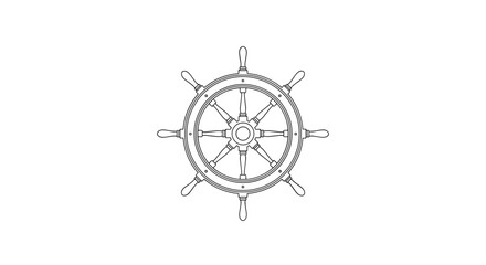 Vintage nautical ship wheel illustration