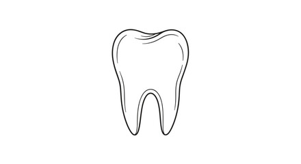 Obraz premium A simple line drawing of a tooth