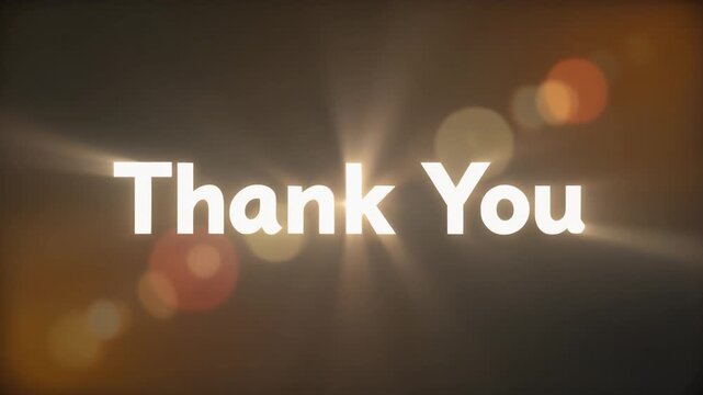 Glowing Thank You Message with Warm Flares