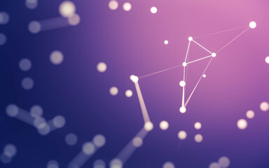 Abstract background. Molecules technology with polygonal shapes, connecting dots and lines. Connection structure. Big data visualization.