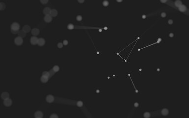 Abstract background. Molecules technology with polygonal shapes, connecting dots and lines. Connection structure. Big data visualization.
