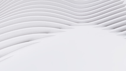 Abstract Curved Shapes. White Circular Background.