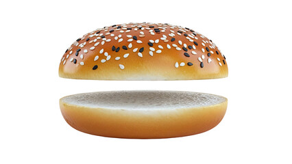 Sesame Seed Burger Buns, Top and Bottom Halves