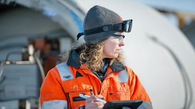 Professional inspects pipelines using advanced wearable tools integrating realtime data visualization through smart devices to streamline maintenance and safety assessments.