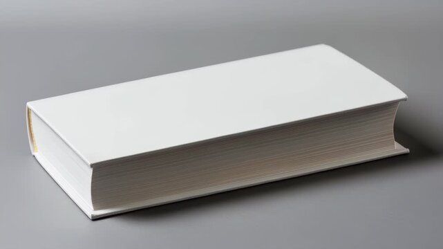 Closed Book on Gray Background: A pristine, closed book, symbolizing knowledge and education, rests on a smooth, grey surface, evoking a sense of stillness and contemplation.