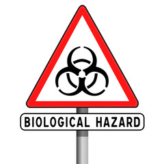 Biological hazard warning sign, infectious risk, infectious materials, safety signage