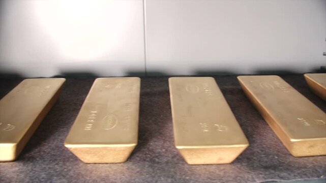 Gold bars on shelf