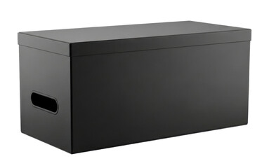 Office Black Folder Box for Documents Isolated on Transparent Background