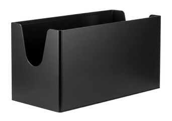 Office Black Folder Box for Documents Isolated on Transparent Background