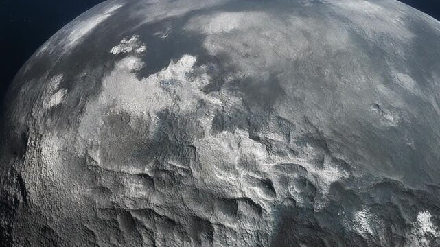 Close-up view of Ganymede's icy moon surface, Jupiter's largest moon