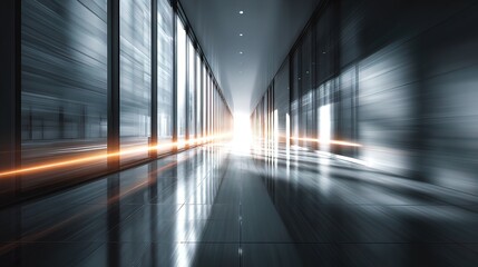 Long corridor with motion blur