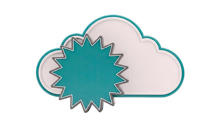 Cloud with a starburst badge