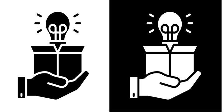 Open Innovation  Icon Set White Glyph Style Collection