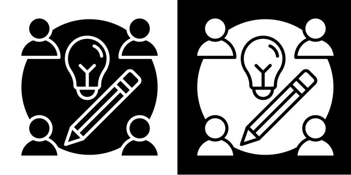 Co-Creation Hub  Icon Set White Glyph Style Collection