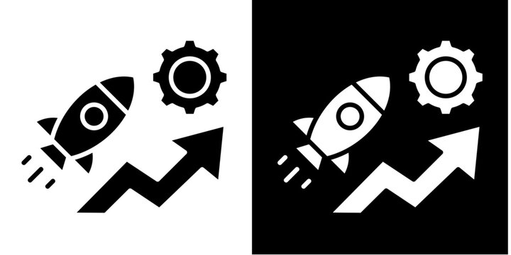 Tech Accelerator  Icon Set White Glyph Style Collection
