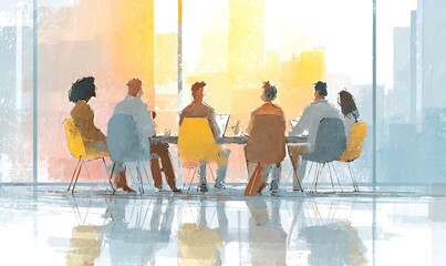 Business meeting in modern office