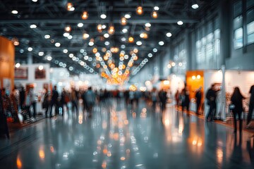 Blurred indoor crowd at event hall