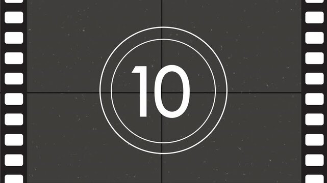 Second 15 to 0 scratches film strips old countdown animation