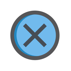 Fototapeta premium Blue 'X' mark symbol on a white background