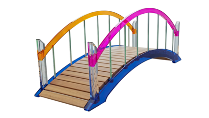 Colorful Acrylic and Wood Garden Bridge