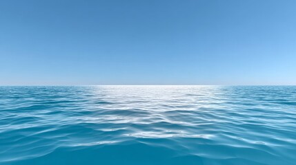Obraz premium Vast Ocean Horizon Under Clear Blue Sky for a Sense of Freedom and Serenity