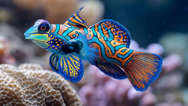 spectacular mandarin dragonet fish
