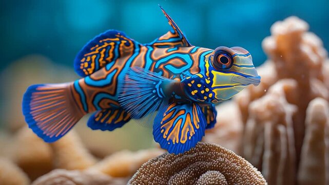 spectacular mandarin dragonet fish