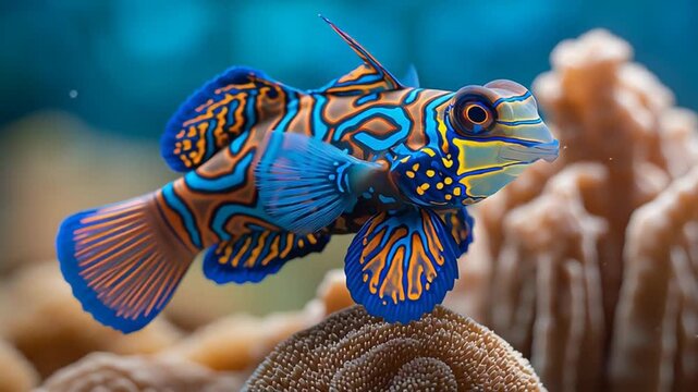 spectacular mandarin dragonet fish