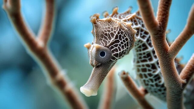macro shot of seahorse