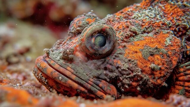 cryptic stonefish camouflaged coral rock