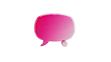3D Pink Speech Bubble with Small Circle