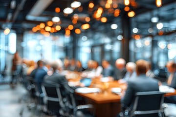 Blurred business meeting in conference room