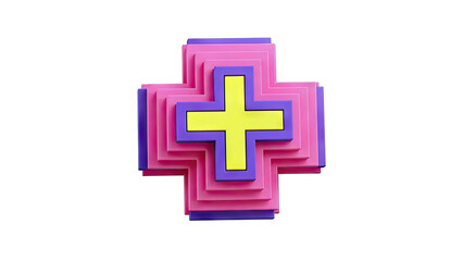 Obraz premium Layered Plus Sign Symbol