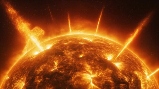 The Sun's Surface Erupting with Solar Flares and Coronal Mass Ejections in a Dynamic Display