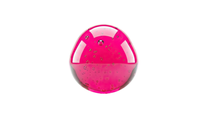 Pink Glass Orb with Bubbles