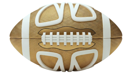 Gold and White American Football