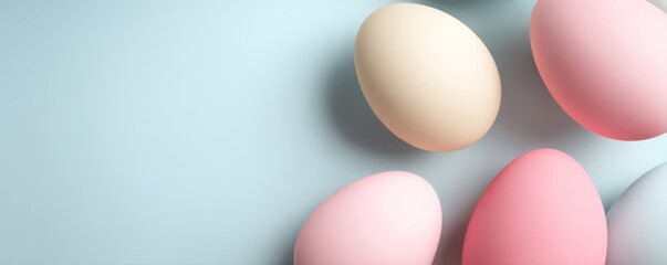 Minimalist Unique 3D Easter Themed Background with Smooth Topaz Color Palette