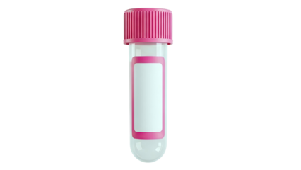 Medical Test Tube with Pink Cap and Label