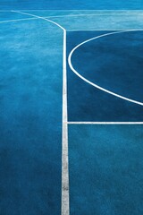 Blue basketball court lines, abstract design with copy space.