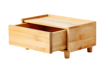 Wooden Nightstand with Open Drawer