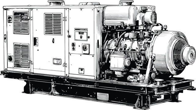 Diesel Electric Generator Clipart Vector Art and Illustration for Professional Use