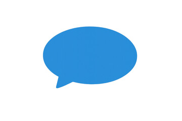 Blue speech bubble concept representing communication, dialogue, chat, and message exchanges, creating a connection