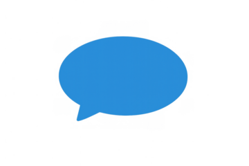 Blue speech bubble concept representing communication, dialogue, chat, and message exchanges, creating a connection