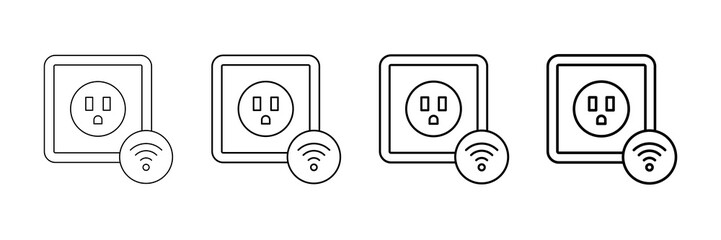 Smart Plug Icons Vector Set In Different Stroke Line Style © Zaiva Maysha