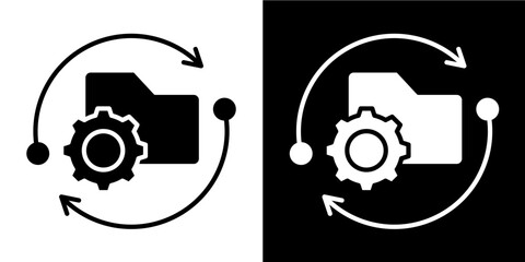 Obraz premium Repository Icon Set White Glyph Style Collection 